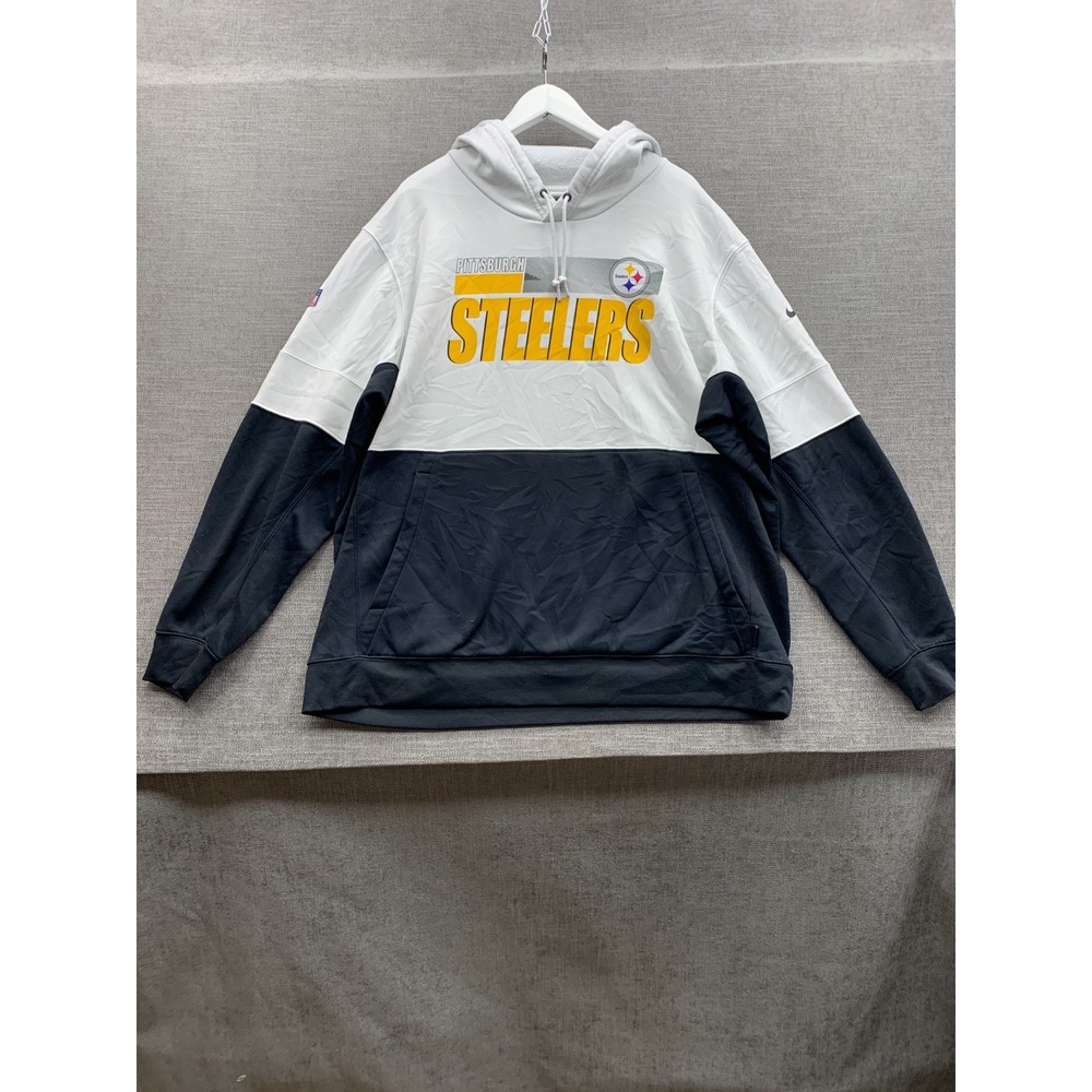 Pittsburgh Steelers Hoodie Men 2XL Black White Nike NFL On Field Apparel Dri-FIT